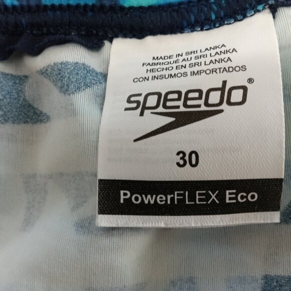 SPEEDO SWIM BRIEF, SIZE 30", BLUE LEAF PATTERN - (*) Pre-owned - Picture 5 of 8
